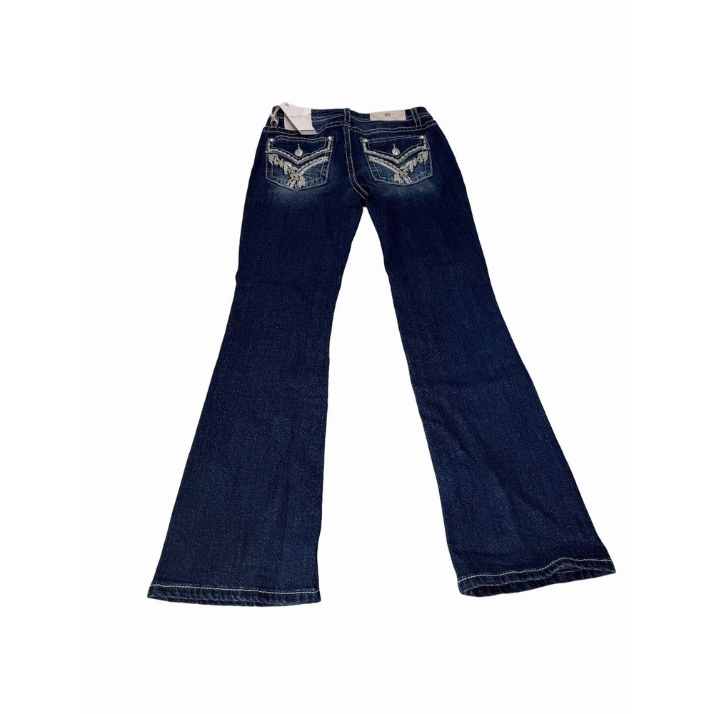 Miss Me Women's Mid Rise Boot Cut Jeans Dark Blue  Size 33x32 NWT - Picture 3 of 6